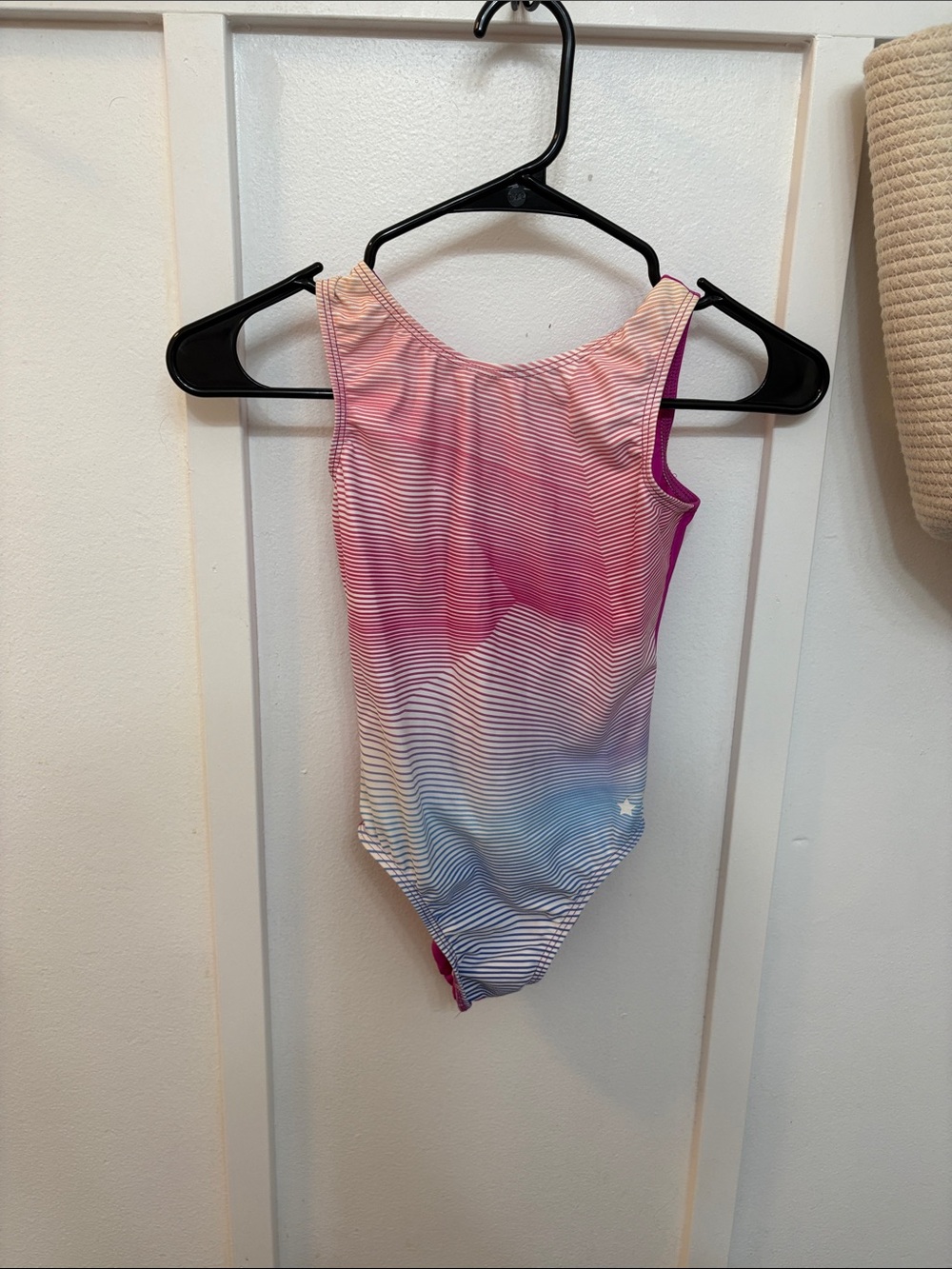 Girls' Gradient Stripe Leotard - Pink to Blue